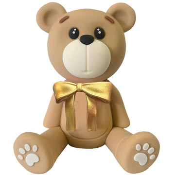 3D Bear Cake Toppers White Bear Cake Decorations For Boy Girl Baby Shower Birthday Party Supplies