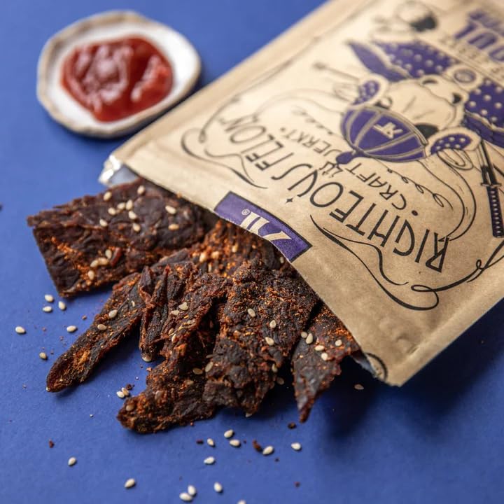 Righteous Felon Beef Jerky - Seoul Survivor Jerky - Gluten-Free Snacks - All-Natural, Locally Sourced & Dried Beef - Low-Sugar,