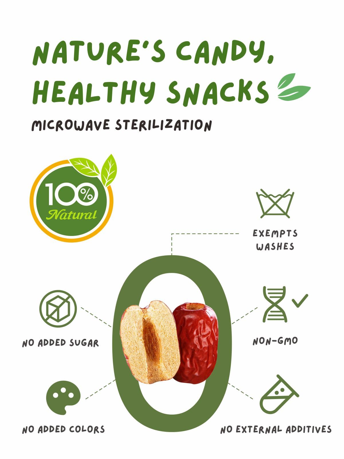 Naturebliss Jujube Pitted Dates, No Added Sugar, Non-GMO, 13 OZ - Sun Dried Sweet Fruit Snacks for Salad, Tea, Soup, Baking