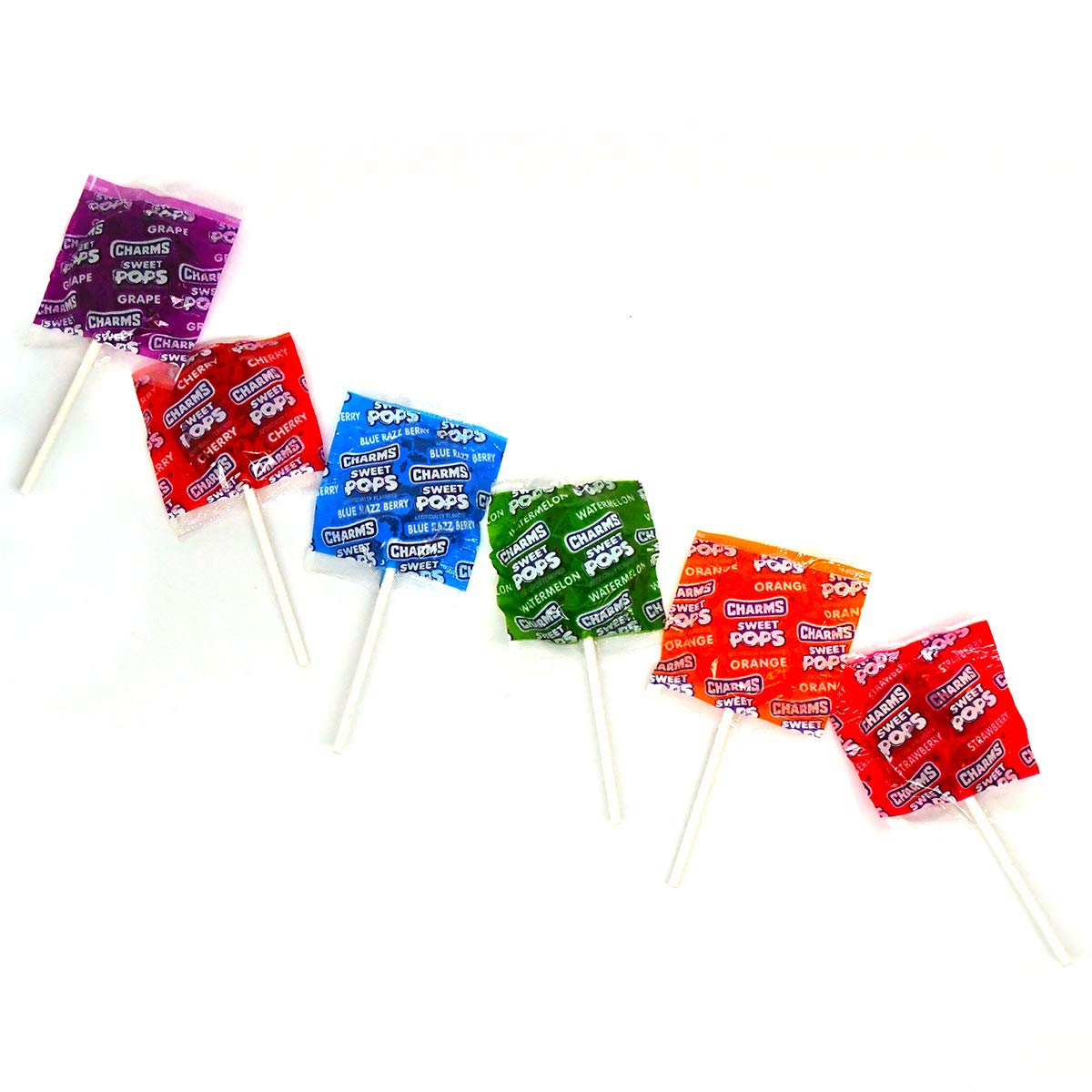 Charms Sweet Pops Lollipops - Individually Wrapped Candy Suckers - Peanut Free, Gluten Free - Bulk Treat for Kids and Adults - 4