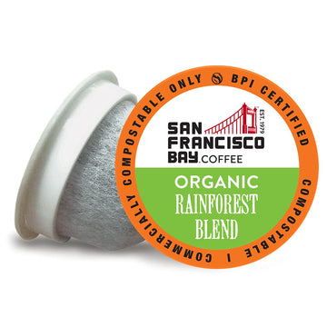 San Francisco Bay Compostable Coffee Pods - Organic Rainforest Blend (80 Ct) K Cup Compatible Including Keurig 2.0, Medium Dark