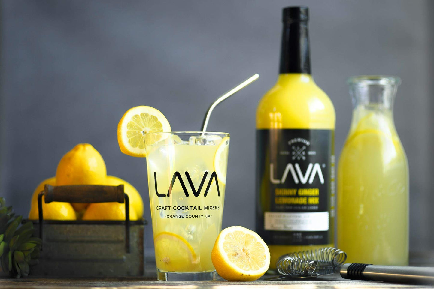 LAVA Premium Ginger Lemonade Mixer, Made with Sicilian Lemon Juice, 33.8 Fl Oz