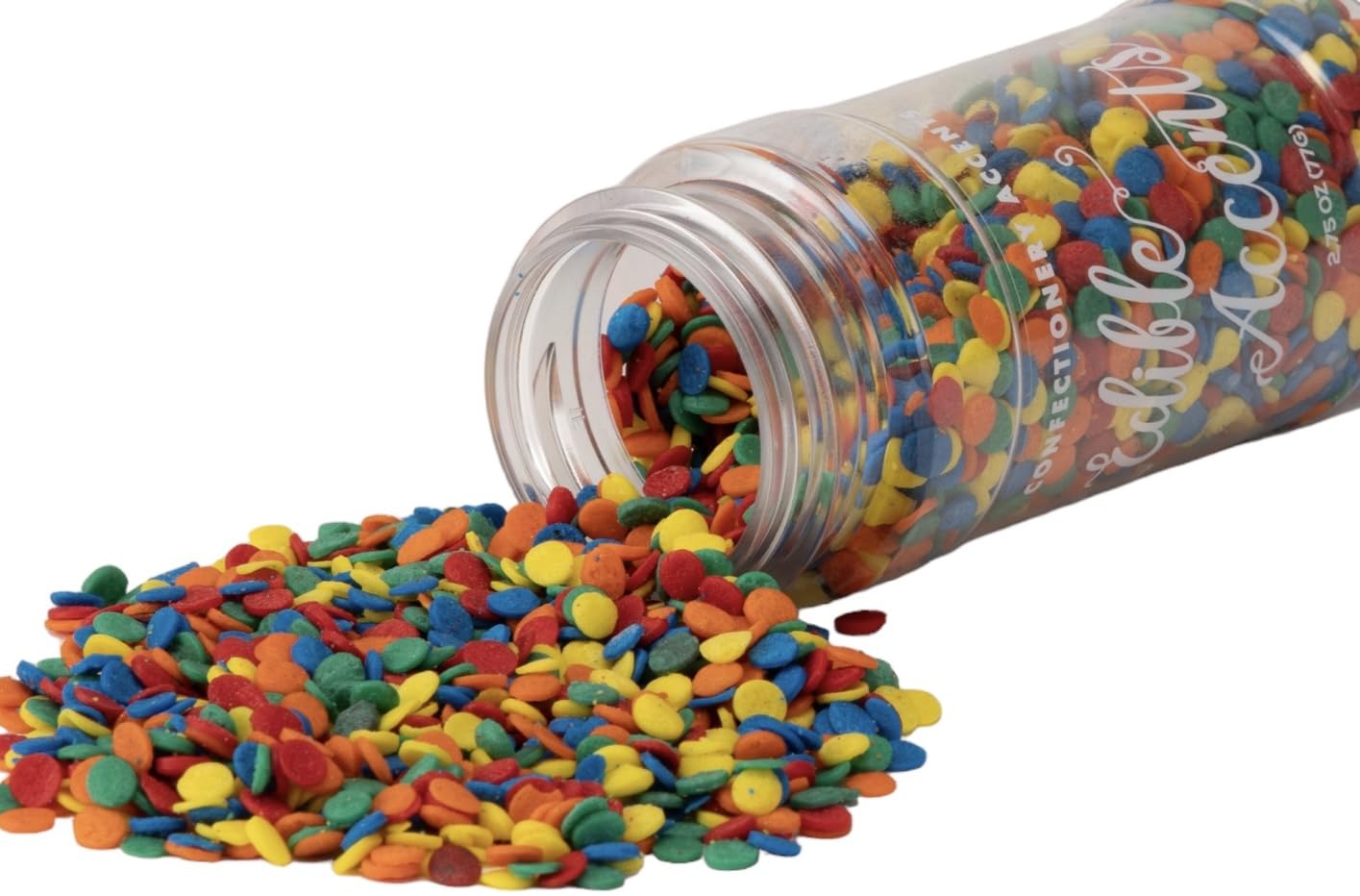 Edible Accents Bright Sequins - Confectionery Accents, Gluten Free, Egg Free, Nuts Free, Kosher, Fancy Sprinkles Medley Mix, For