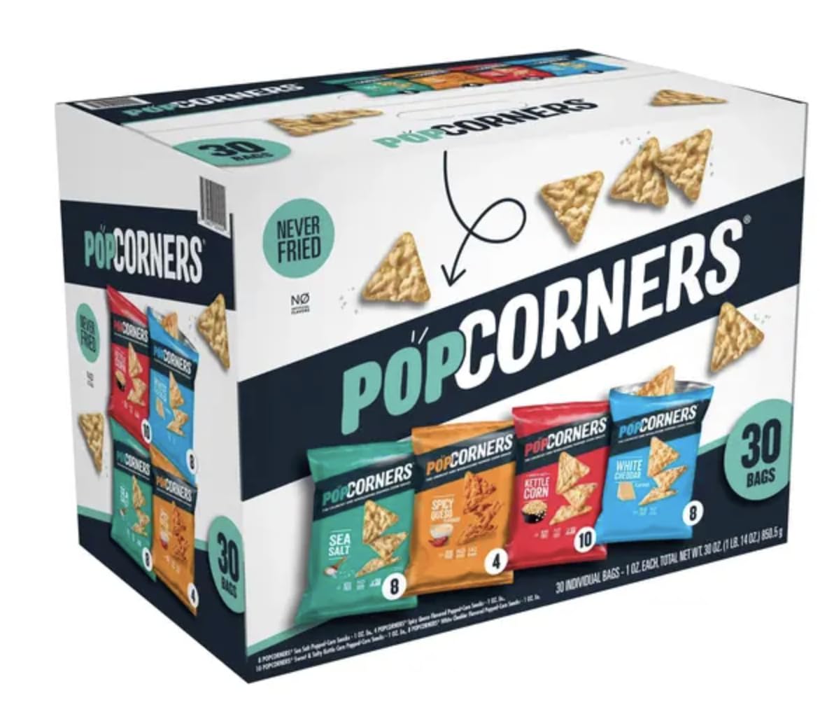 POPCORNERS ASSORTED BOX 30 X 28G