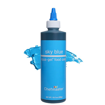 Chefmaster Sky Blue Liqua-Gel Food Coloring, Professional-Grade Dye for Baking, 10.5 oz, Fade-Resistant, Easy-to-Use