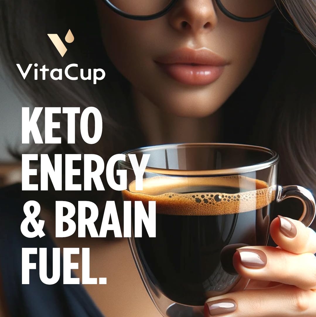 VitaCup Ground Keto Coffee with Turmeric & MCT Oil, 11oz (Pack of 6), Medium Dark Roast, 100% Arabica
