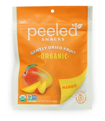 Peeled Snacks Organic Dried Fruit - Healthy, Vegan Snacks for On-the-Go Lunch and More Mango 2.8 Oz (Pack of 1)