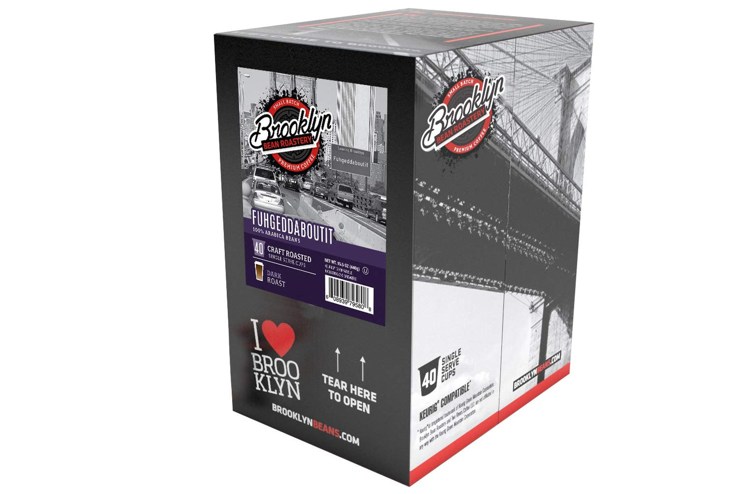 Brooklyn Beans Fuhgeddaboutit Gourmet Coffee Pods - Compatible With Keurig 2.0 K Cup Malt-Inspired, 40 Count, Bold And Rich Dark Roast