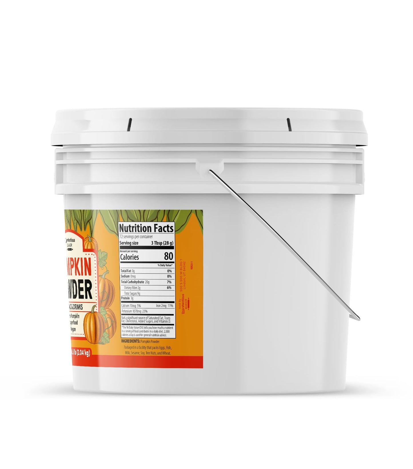 Unpretentious Pumpkin Powder, 1 Gallon, Baking & Food Additive, Superfood, Pure Pumpkin