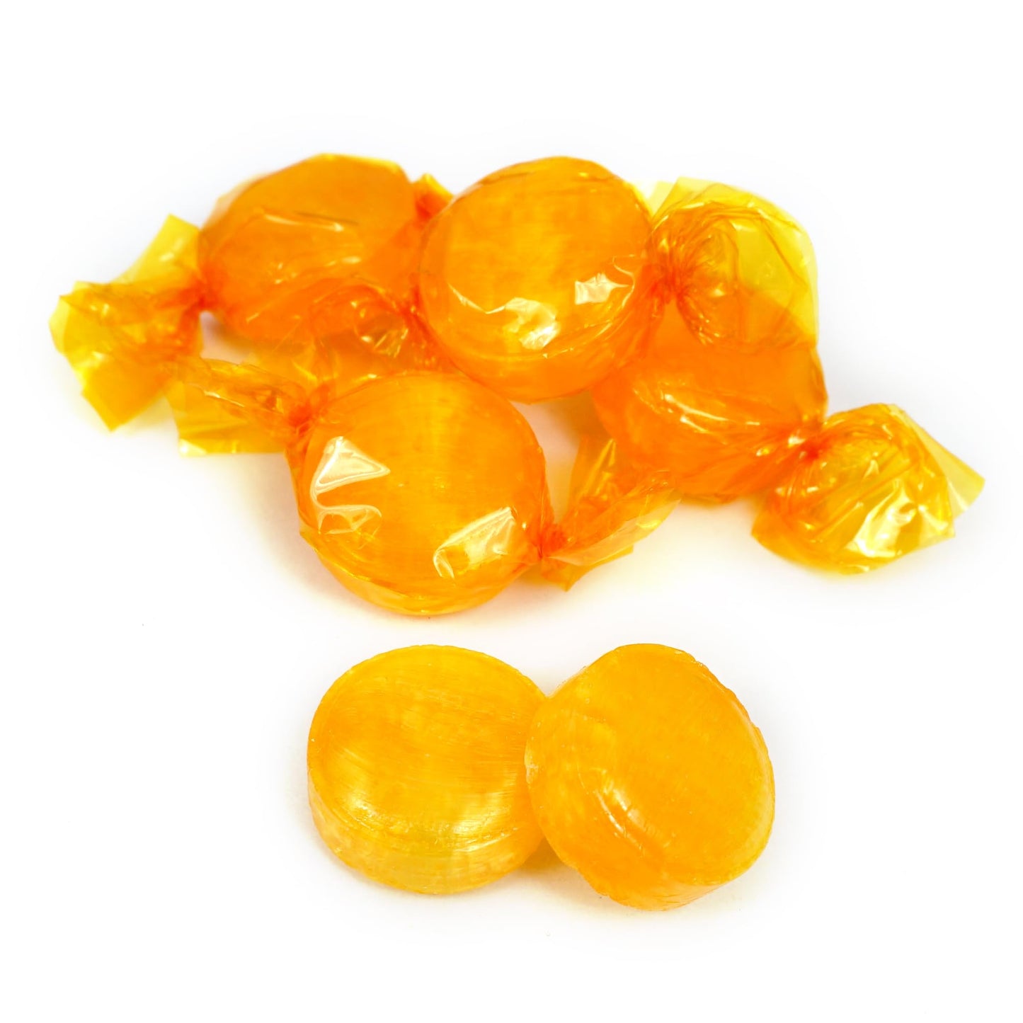 The Hampton Popcorn Company Butterscotch Hard Candy - 1lb Bulk Bag - Individually Wrapped Candy Discs - Approx. 75 pcs