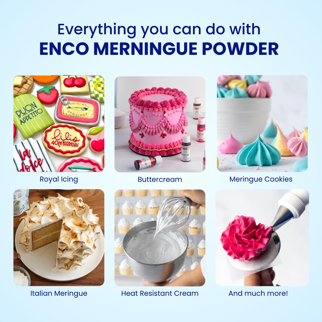 ENCO Meringue Powder 4.4 lb: Perfect for Royal Icing, Meringue Cookies, American Buttercream & more - Vanilla Flavor