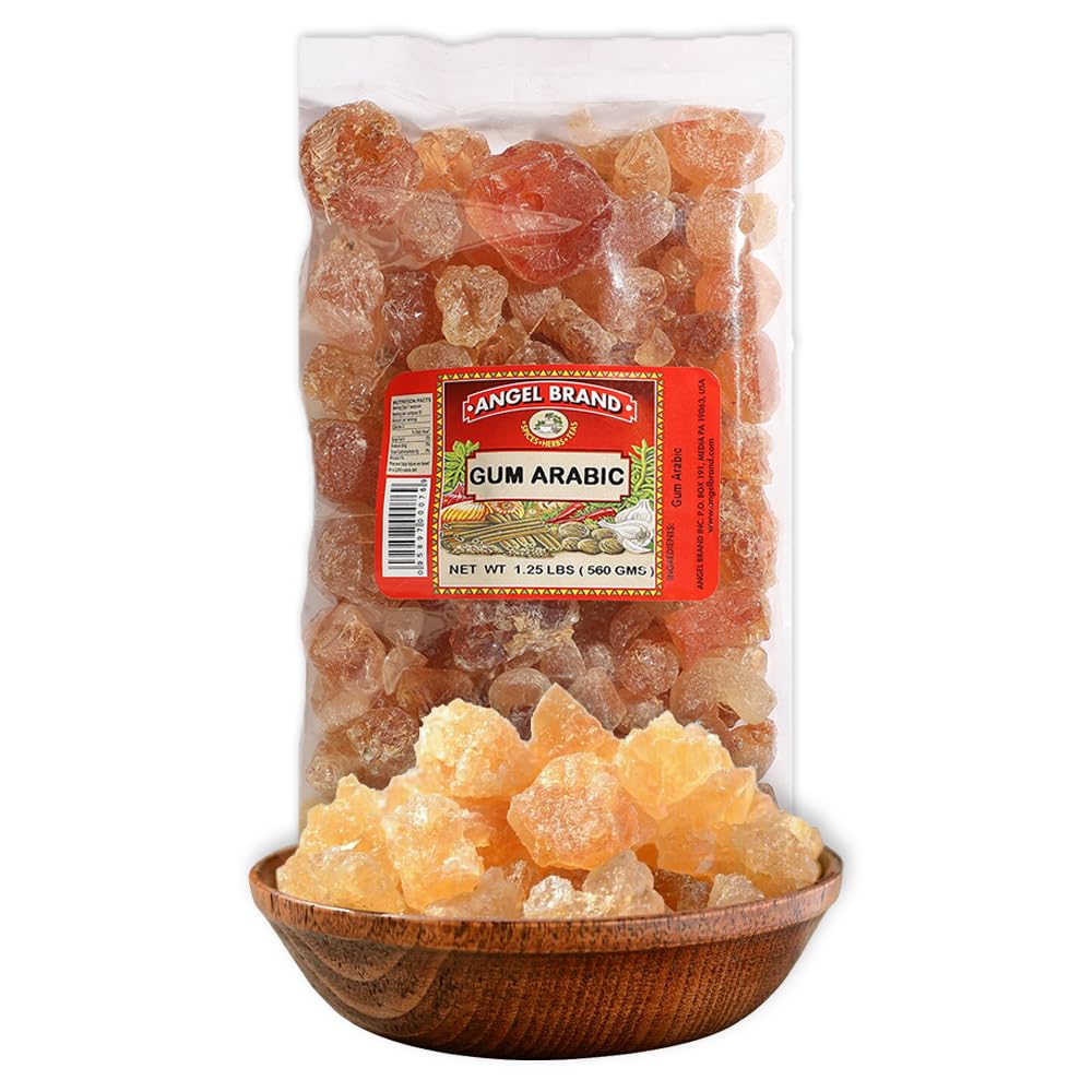 Angel Brand Gum Arabic Powder – Premium Food-Grade Acacia Gum, 1.25lbs, Edible and Water-Soluble for Baking and Crafts