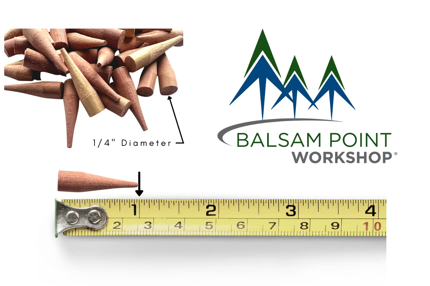 Balsam Point Workshop Cedar Spiles for Barrels - 1-Inch Size, 50-Pack