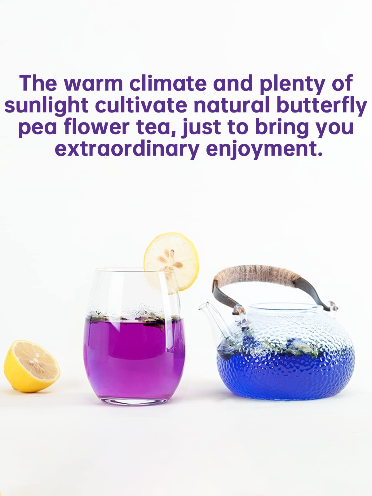 TeeLux Butterfly Pea Flower Tea, Non-GMO, Premium Dried Flowers, 1.76 Oz