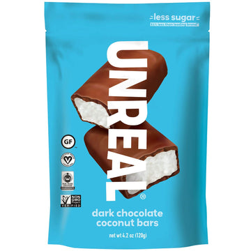 Unreal Dark Chocolate Coconut Bars | 3G Sugar | Certified Vegan, Gluten Free, Fair Trade, Non-Gmo | No Sugar Alcohols Or Soy | P