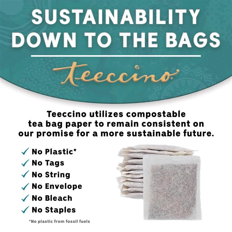Teeccino French Roast Herbal Tea - Caffeine Free, Prebiotic, 50 Tagless Bags