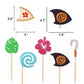Jevenis 30 Pcs Glittery Moana Inspired Cupcake Toppers Moana Cake Toppers Hawaiian Birthday Party Decoration For Tropical Luau S