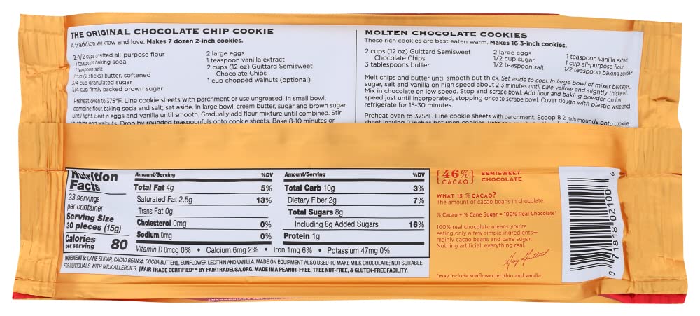 Guittard Baking Chips, Semi Sweet Chocolate, 12 Oz