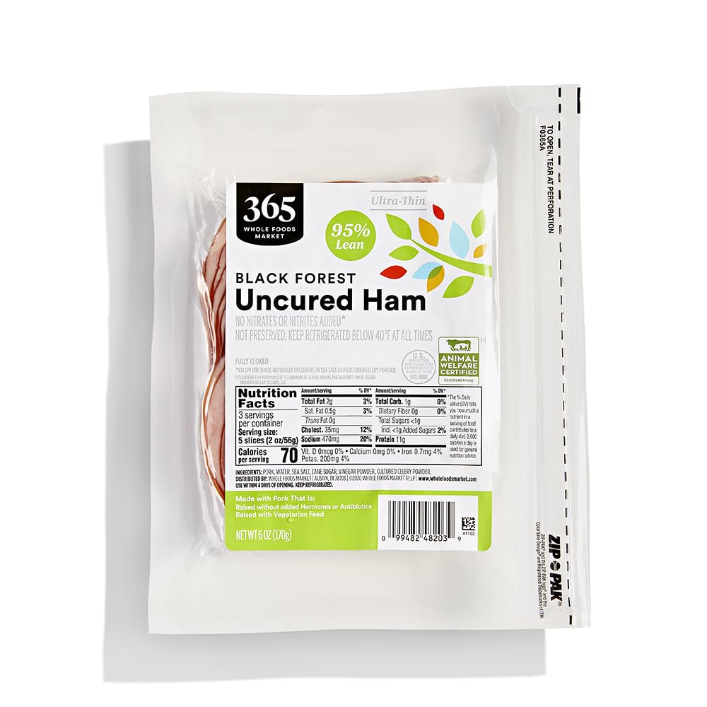 365 by Whole Foods Market, Ham Black Forest Ultra Thin Sliced, 6 Ounce