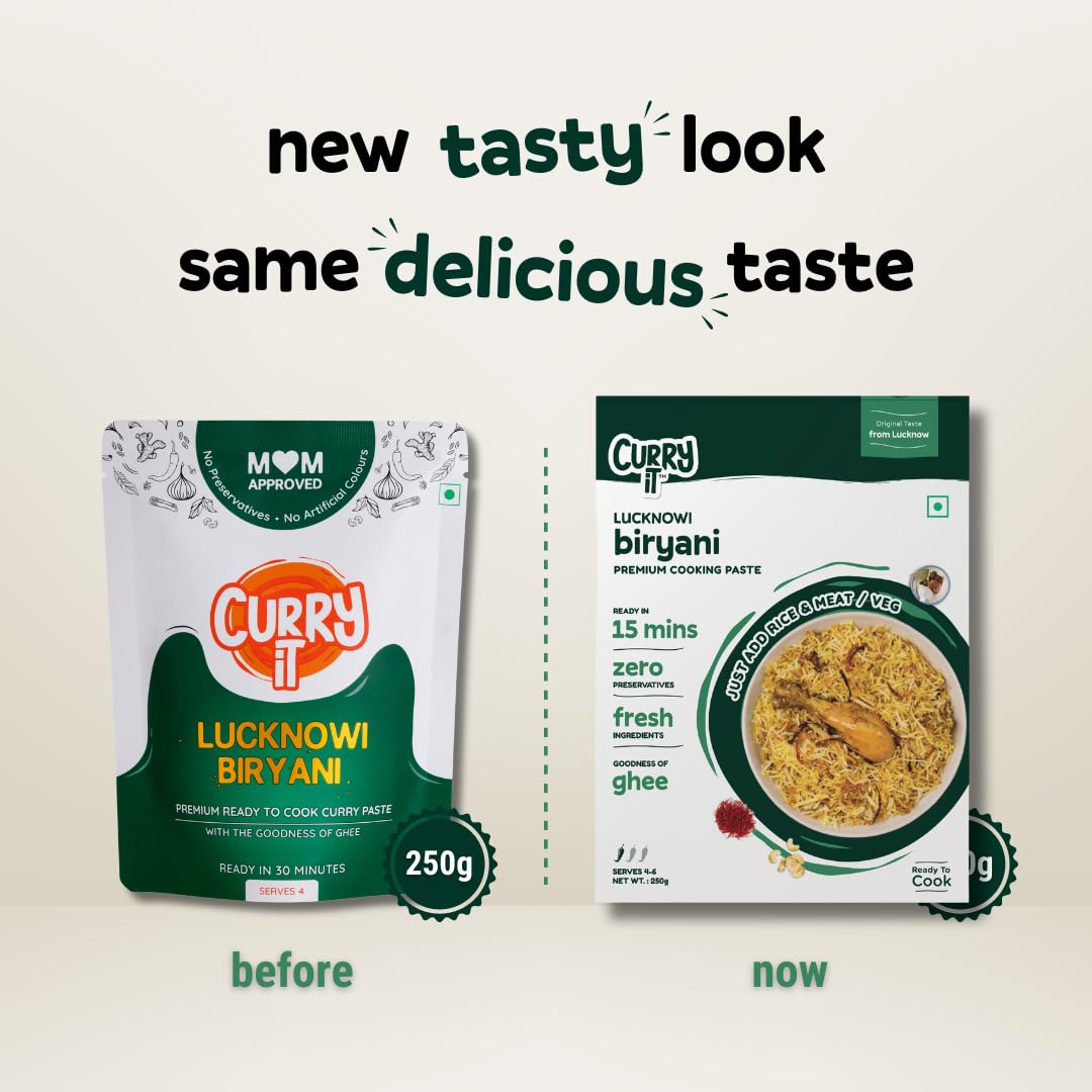 Curryit Biryani Masala | Lucknowi Biryani Curry Paste | Just Add Rice & Chicken, Mutton, Paneer | Ready In 30 Mins | Serves 6 |