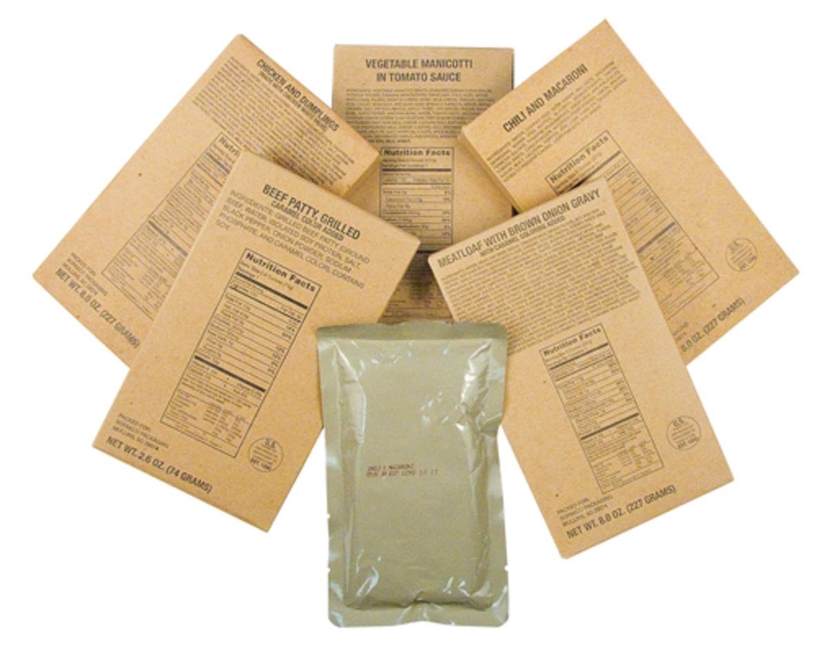 Captain Dave'S 12 Military Mre Entrees,Meals Ready To Eat, Mres Case