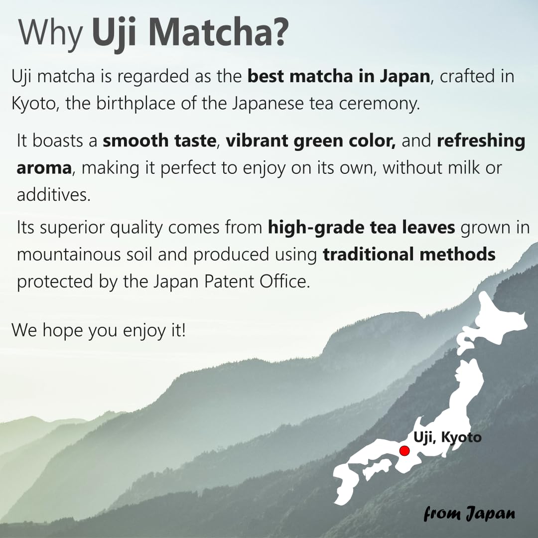 Wako Matcha  First Harvest enhanced Uji Ceremonial Grade Matcha Powder  For Cafe-Quality Hot/Iced Matcha and Latte  Pure Matcha Green Tea for your Daily Morning Boost  Authentic Japanese  Unsweetened  Gluten-Free  1.4 oz (40g)
