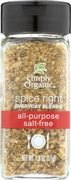 Simply Organic Spice Right Everyday Blends All-Purpose Salt-Free, Certified Organic | 1.8 oz | Pack of 6