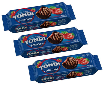 Tondi Variety Pack European Biscuits, Jaffa Cakes Strawberry Filling Pack of 3 137g/each