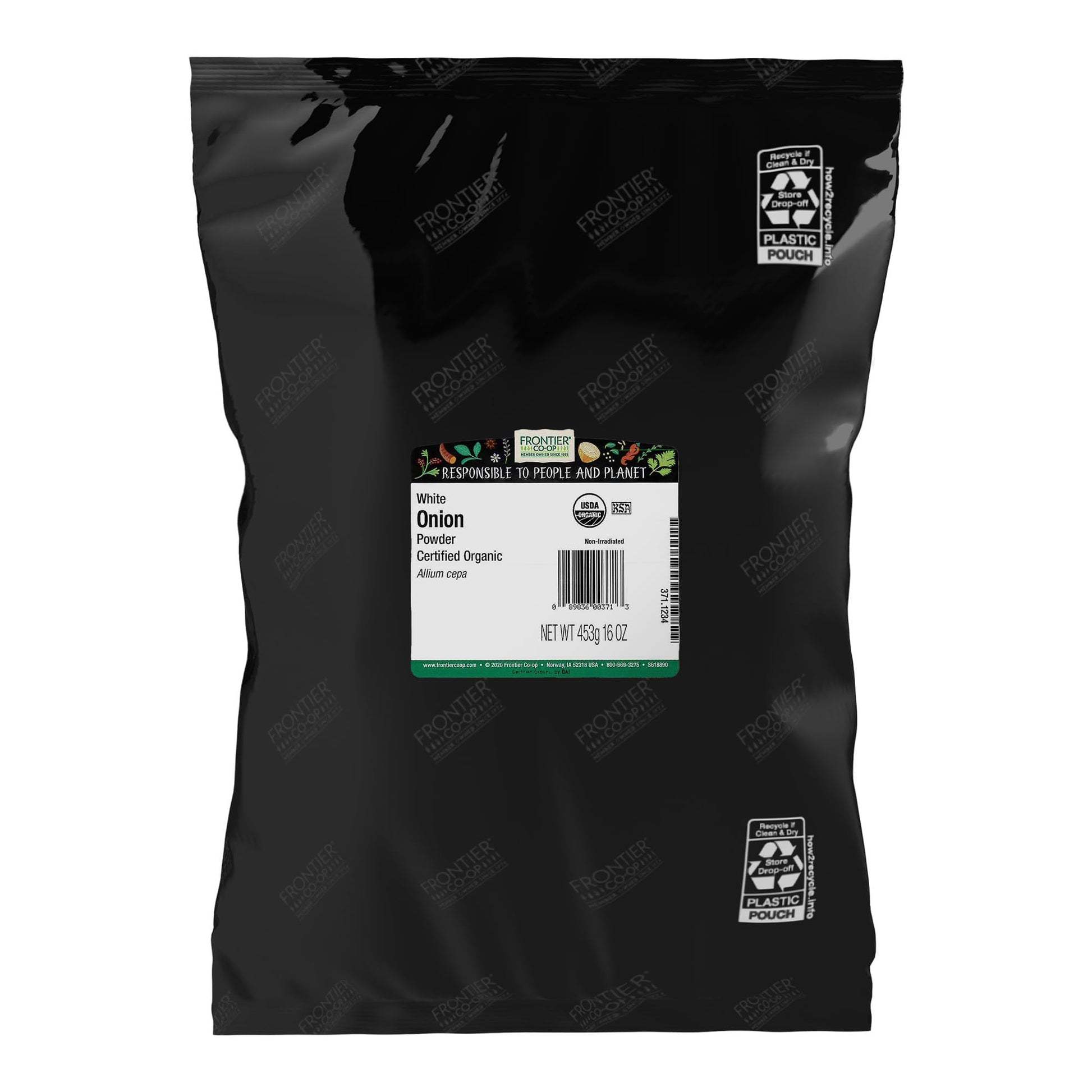 Frontier Co-op Onion, White Powder, Certified Organic, Kosher, Non-irradiated | 1 lb. Bulk Bag | Allium cepa