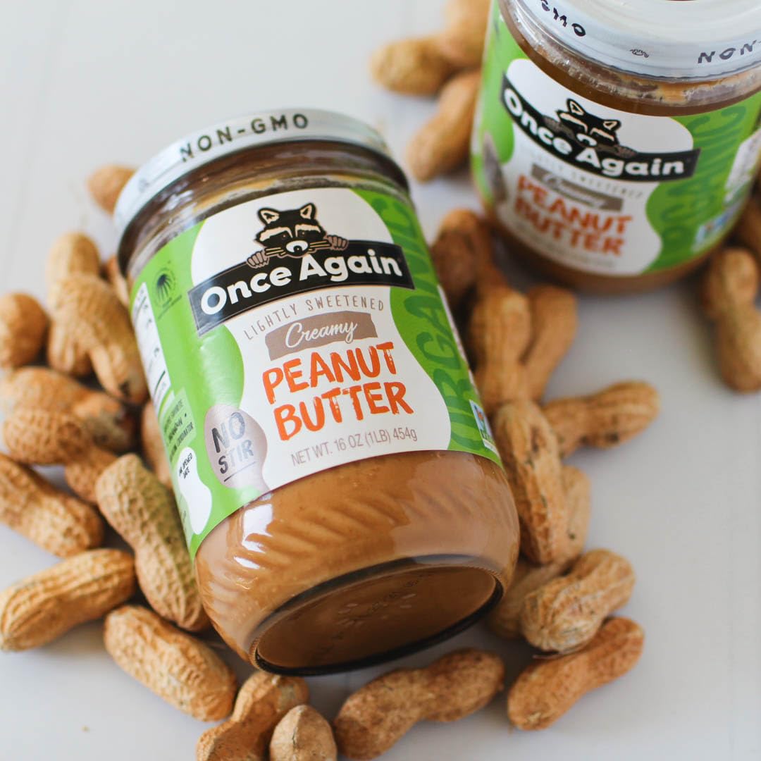 Once Again Organic Creamy Peanut Butter, 16oz - No Stir - Lightly Sweetened & Salted - USDA Organic, Gluten Free Certified, Vega