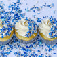 Blue Sprinkles For Cake Decorating And Baking - Fancy Sprinkles For Gender Reveal Cake Decorations In Blue And White Sprinkles W