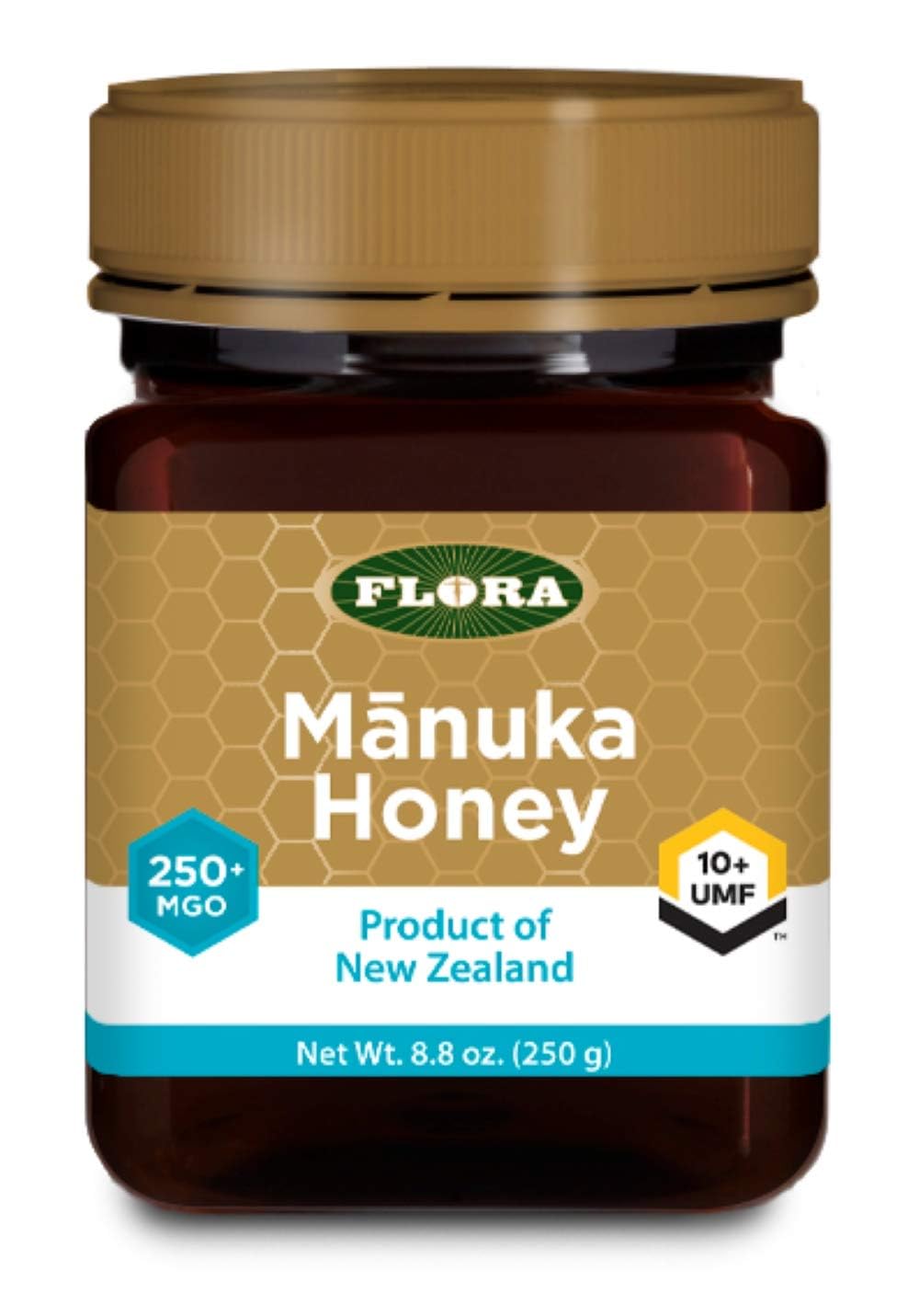 Flora Manuka Honey MGO 250+/10+ UMF, 8.8 oz Jar, 100% Traceable New Zealand Honey