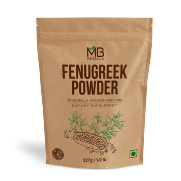 MB Herbals Fenugreek Seeds Powder 8 oz | 227 Gram | 0.5 LB | Organically Grown Fenugreek | Trigonella foenum-graecum Sd. | Methi