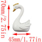 Lq Industrial Swan Birthday Cake Topper 1Pair Small White Resin Swan Couple Figurine Ornaments Set With Gold Crown For Home Deco