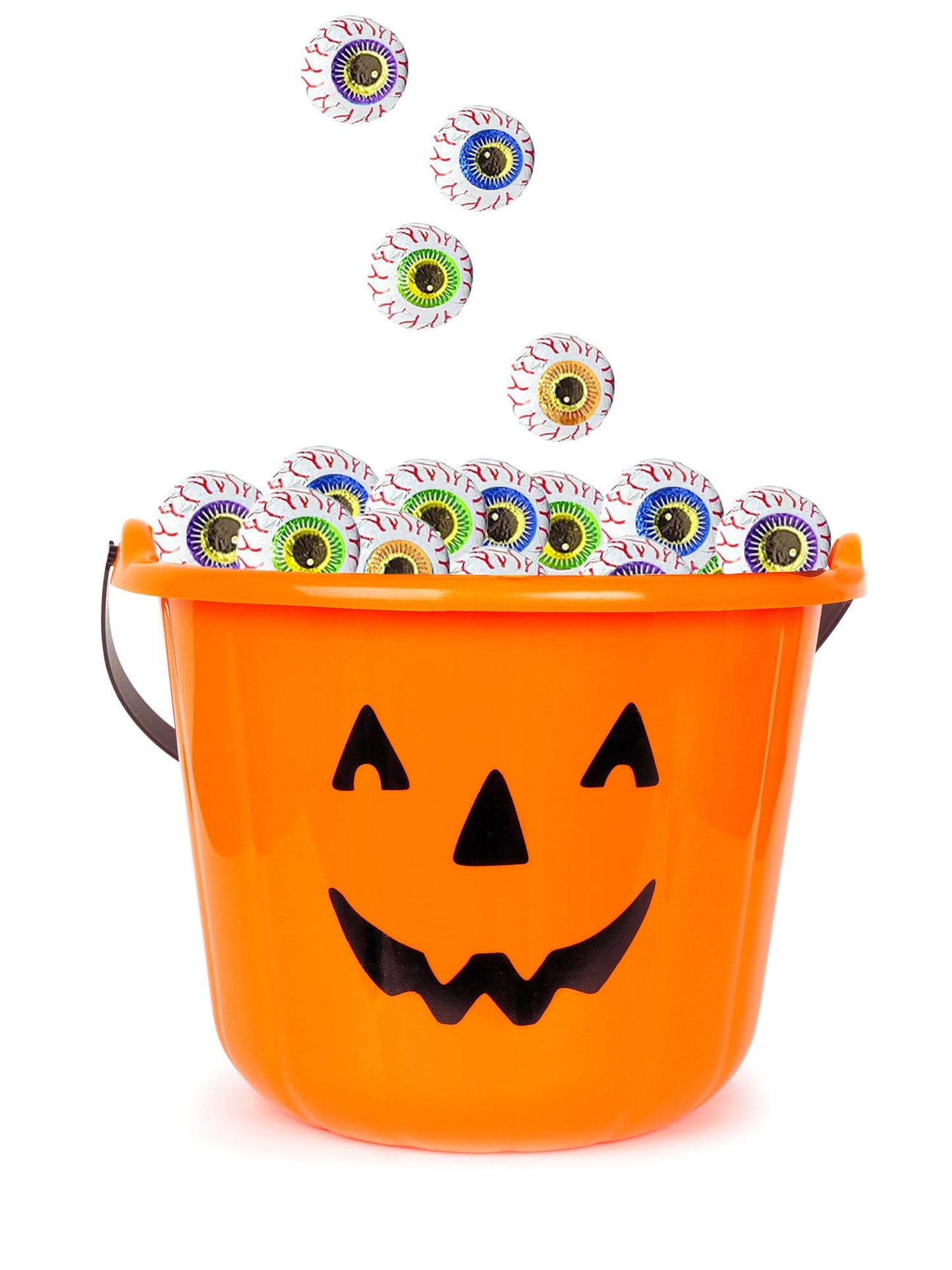 Halloween Peanut Butter Spooky Eye Balls, Trick-Or-Treat Party Bag Fillers, Individually Wrapped in Multi-color Eye Design Foils