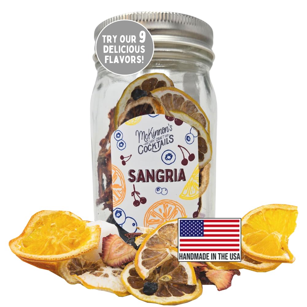 MCKINNONS DRY CRAFT COCKTAILS Infusion Kit with Dehydrated Fruits & Herbs, 15.2 oz, Serves 8-16 Drinks, Mason Jar
