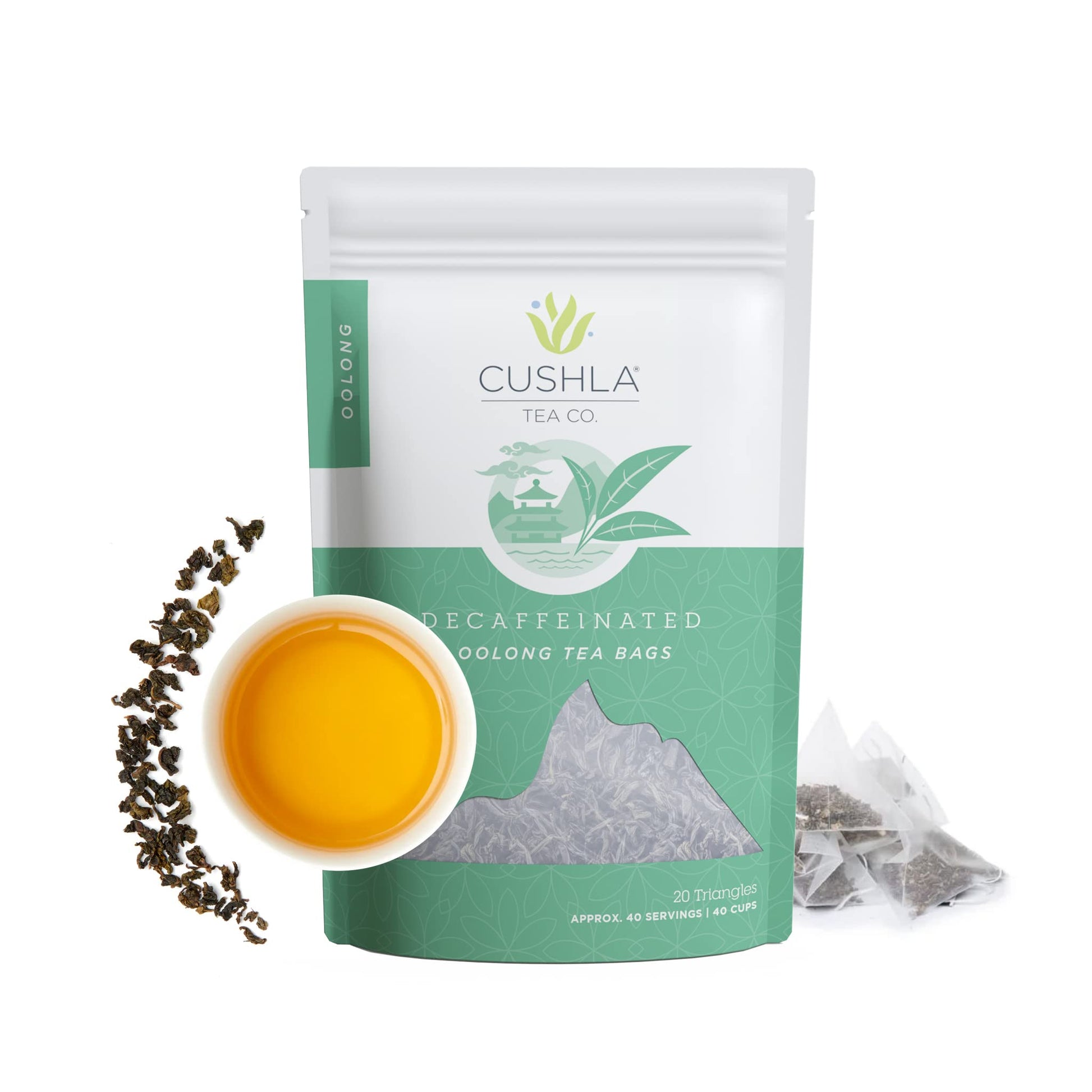 CUSHLA Decaf Oolong Tea Bags, Smoky and Nutty Flavor, 20 Count