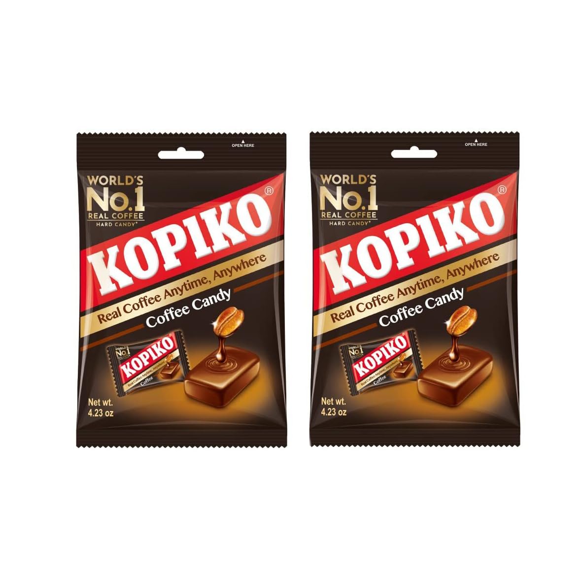 Kopiko Coffee Candy - Hard Candy with Real Coffee Extract - 2-Pack, 4.23 oz Each