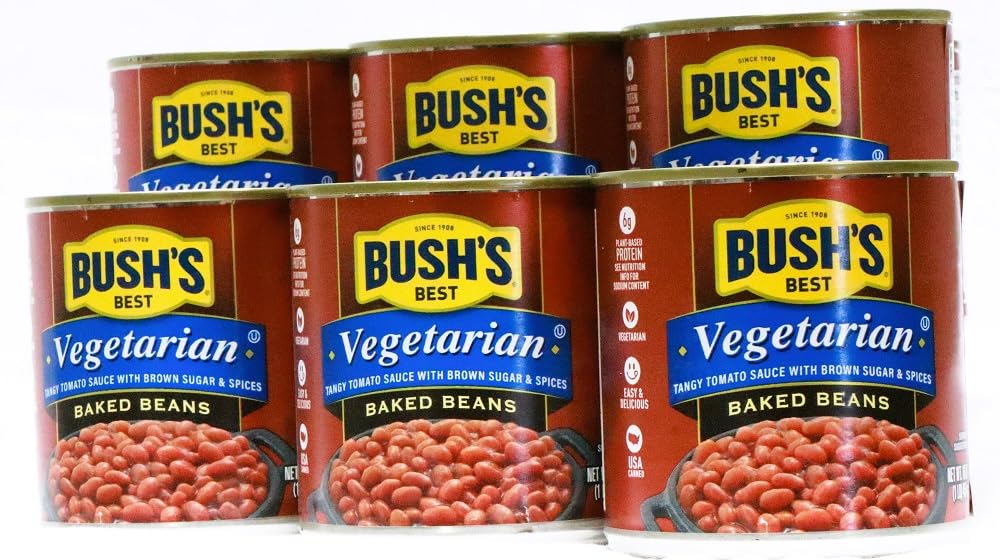 Bush's Best Vegetarian Fat Free Baked Beans 16 Oz (Pack of 6)