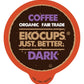 EKOCUPS Organic Dark Roast Coffee Pods - Strong Bold Flavor - 40 Recyclable Capsules for Keurig K Cups - Model ECDARK40