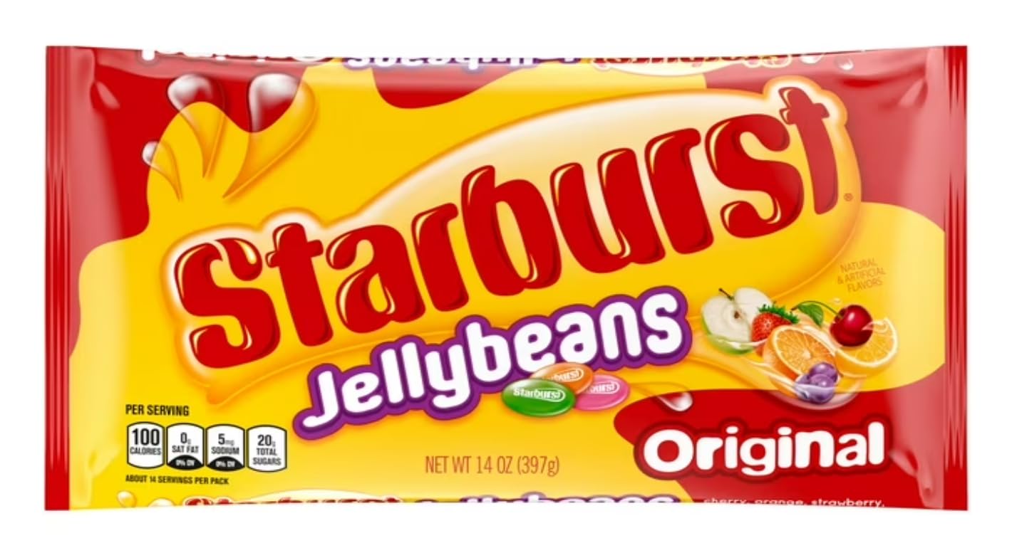 Starburst Jelly Beans - 2-Pack Fave Reds Jelly Beans And Original (14 Oz Each) - Sweet Fruit Jelly Candy - Delicious Holiday Var