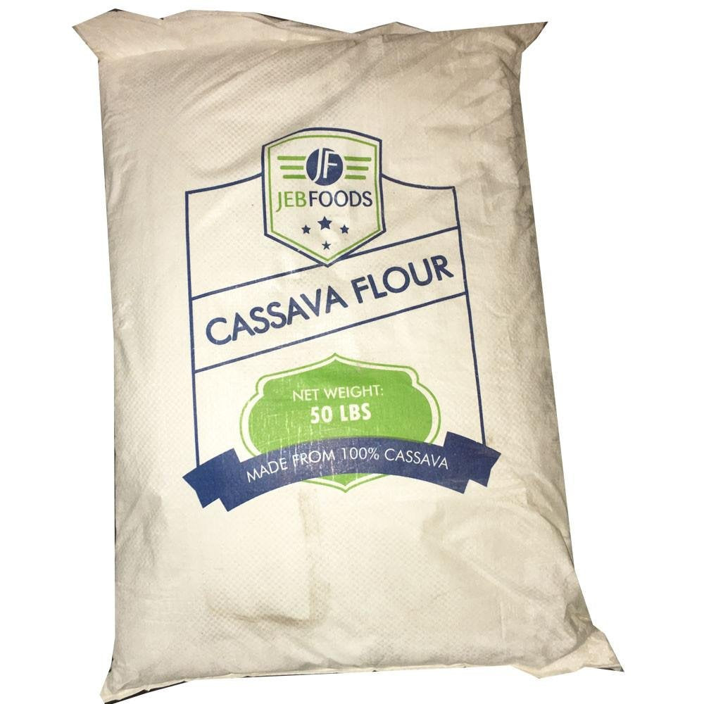 Jeb Foods Cassava Flour Bulk 50lb Bag | Gluten Free Baking Flour Made With Hand-Peeled Cassava Root | Paleo Non-GMO Grain Free K