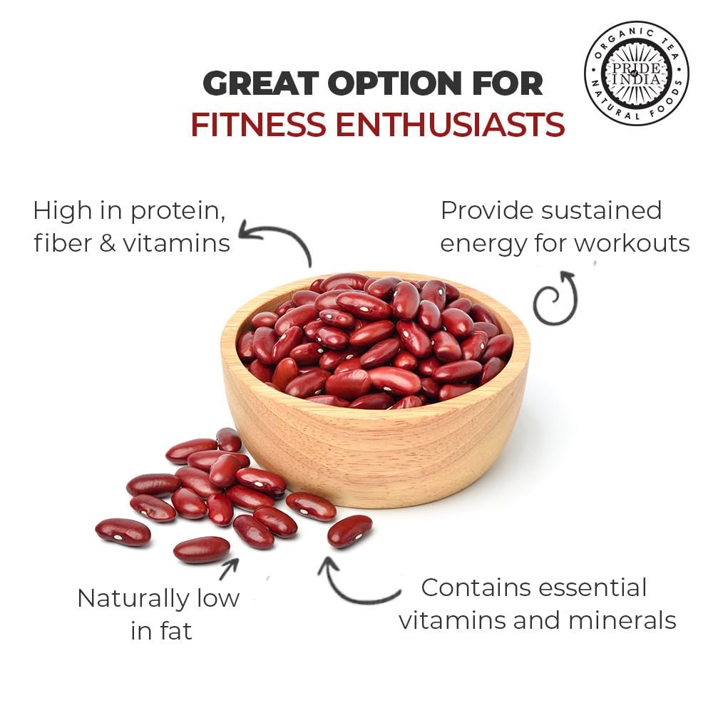 Pride Of India - Indian Whole Dark Kidney Beans - Protein & Fiber Rich Rajma, 3.0 Pound Jar