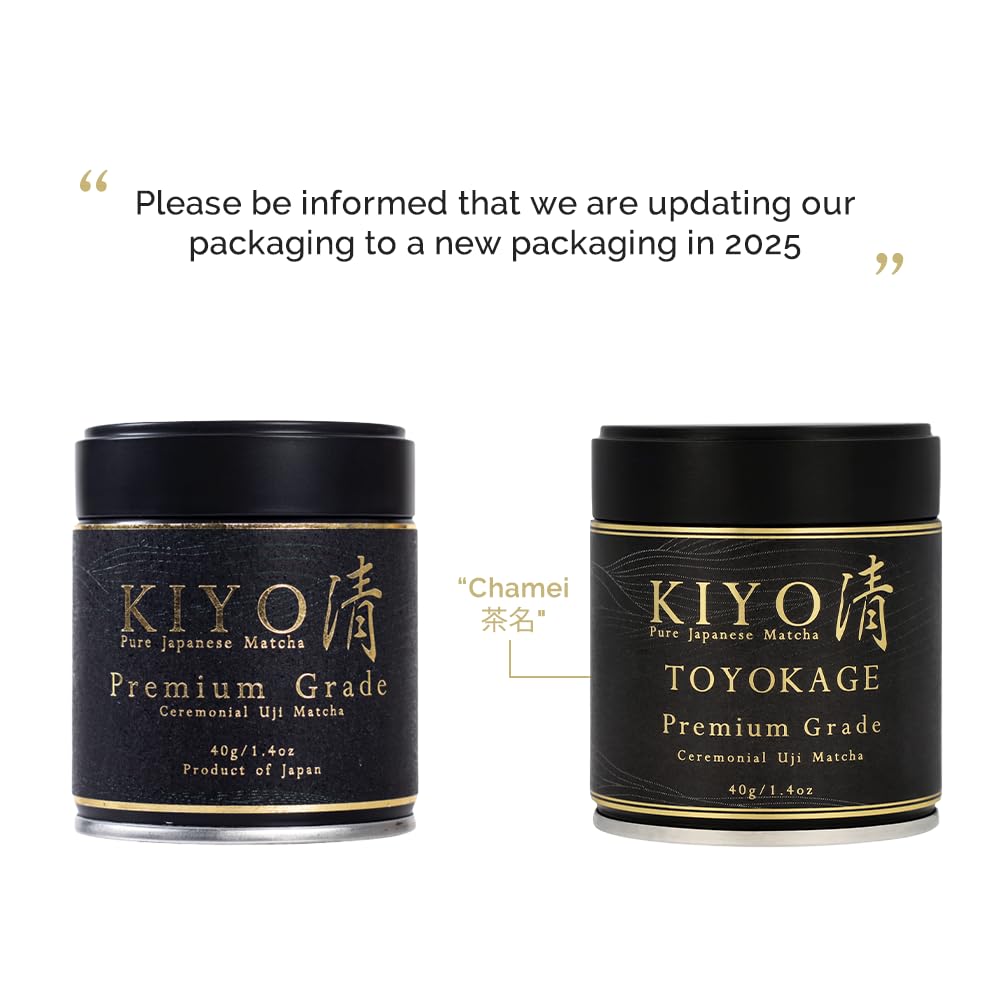 Kiyo Matcha Premium Ceremonial Uji Matcha Green Tea Powder - First Harvest, 40g/1.4oz