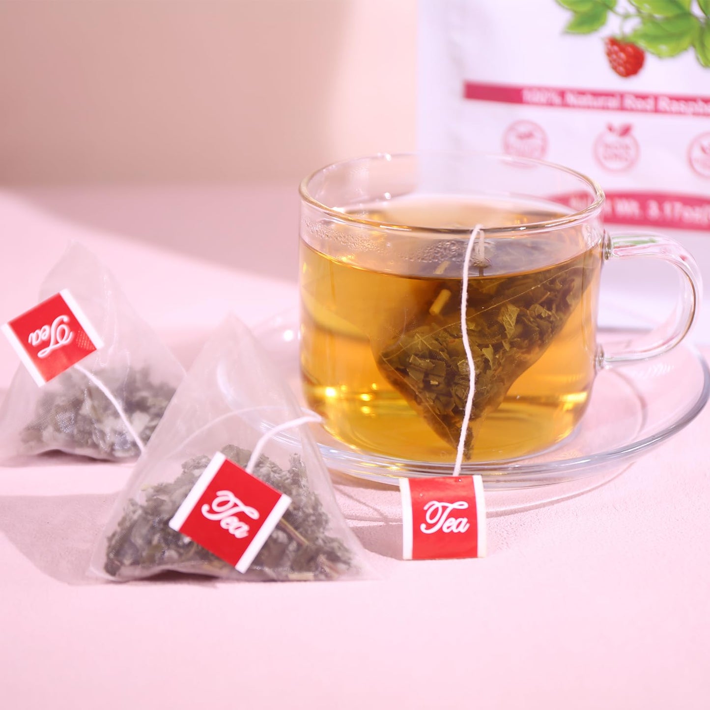 TEARELAE Raspberry Leaf Tea Bags - Non-GMO, Caffeine-Free, 60 Count