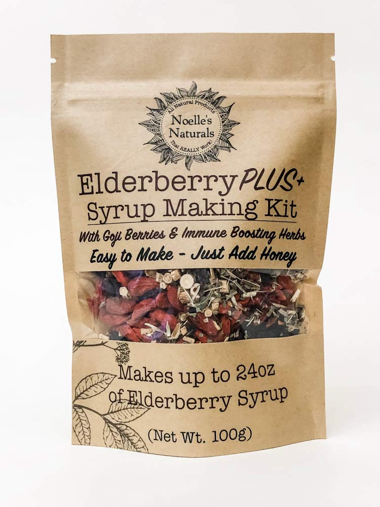 Noelles Naturals Elderberry Plus+ Syrup Making Kit - 24oz - 2 Piece Set - Natural Ingredients - Includes Free Brew Bag