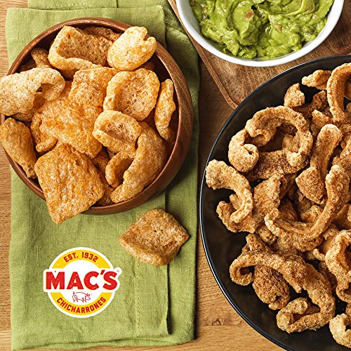 Mac's Pork Rinds, Original Fried Pork Skins, 7.5 oz Canister - Zero Carbs, Keto Friendly, Gluten Free Snack