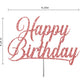 RokAPary Happy Birthday Glitter Cake Topper, Acrylic, Double-Sided, Rose Gold
