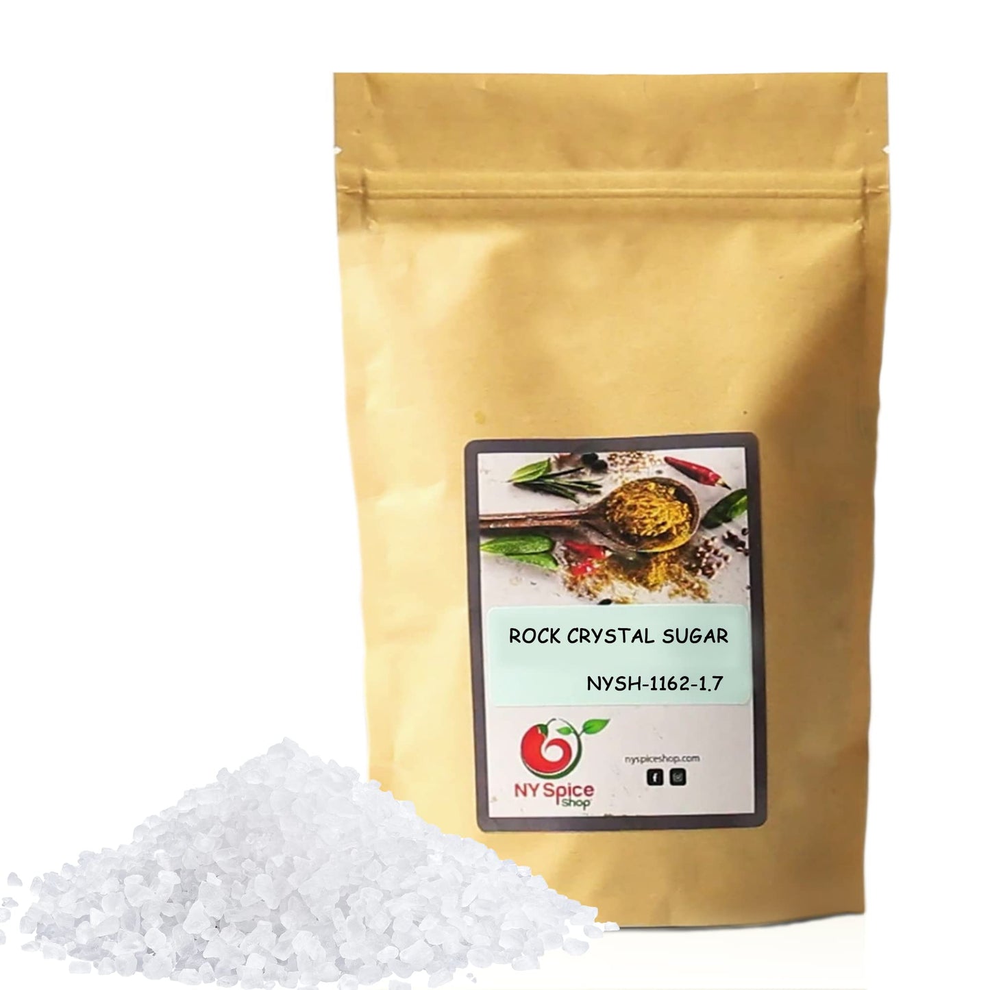 NY SPICE SHOP Rock Sugar - 3 Pound Bag Rock Candy Crystals - Sugar Rocks Whole - Sugar Crystals - Rock Candy - Rock Sugar for Te
