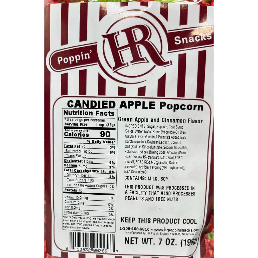 Candied Apple Popcorn | Made In Small Batches | Perfect Snack For Candy Apple Lovers | Fruity, Crisp Flavor | Ready To Eat | Chr